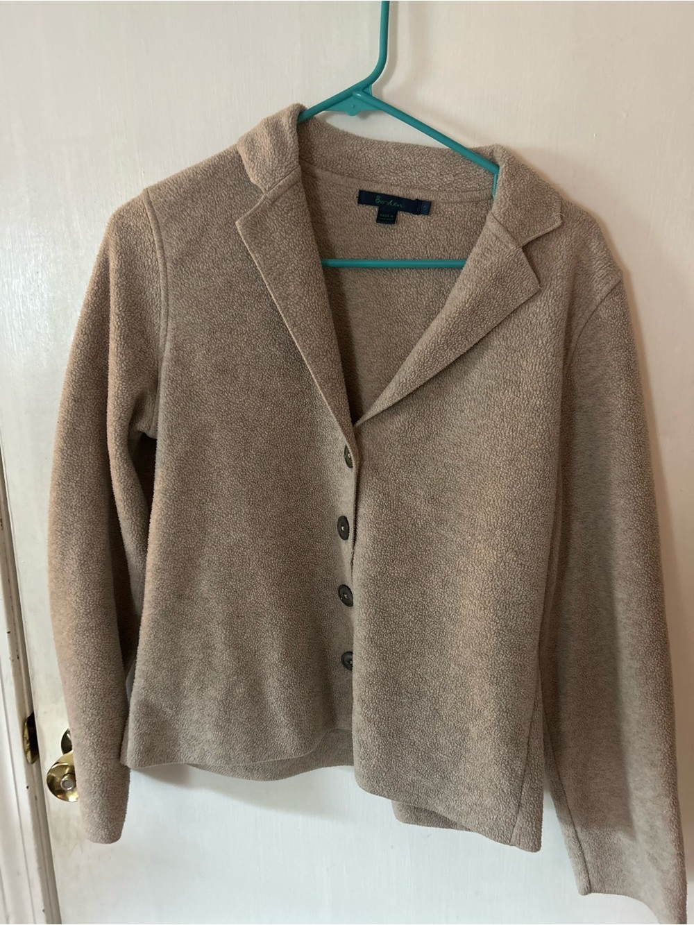 Boden Taupe Sherpa Button Jacket